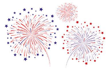 Fireworks on a white background Vector illustration - 276406484