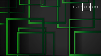 Vector Modern Abstract Squares Backgrounds . with a black green gradient. eps 10 template