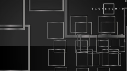 Vector Modern Abstract Squares Backgrounds . with a black and gray metal color gradient. eps 10 template