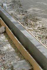 Concrete curb installation