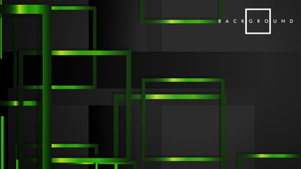 Vector Modern Abstract Squares Backgrounds . with a black and green metal color gradient. eps 10 template