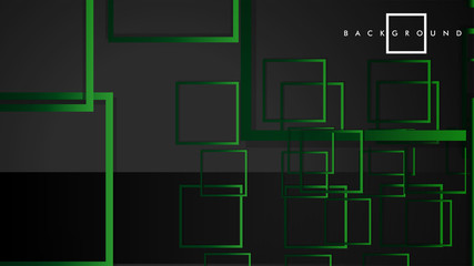 Vector Modern Abstract Squares Backgrounds . with a black green gradient. eps 10 template