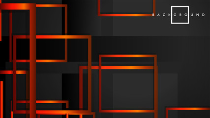 Vector Modern Abstract Squares Backgrounds . with a black orange gradient. eps 10 template