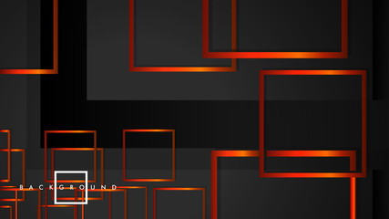 Vector Modern Abstract Squares Backgrounds . with a black orange gradient. eps 10 template