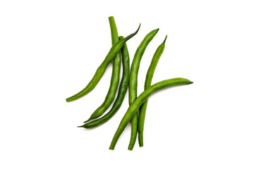 Fresh pods of asparagus bean, isolate.