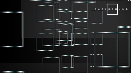 Abstract metal vector background with luxurious shiny grey square