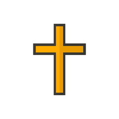 church cross flat vector icon