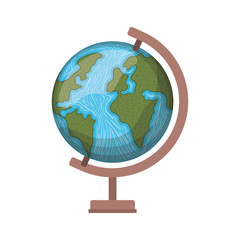 earth globe of school on white background