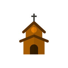 church flat vector icon