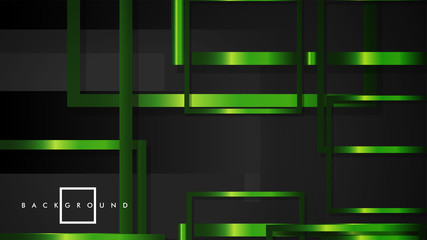 Vector Modern Abstract Squares Backgrounds . with a black and green metal color gradient. eps 10 template
