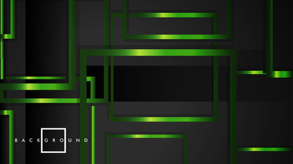 Vector Modern Abstract Squares Backgrounds . with a black and green metal color gradient. eps 10 template