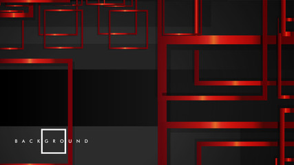 Vector Modern Abstract Squares Backgrounds . with a black and red metal color gradient. eps 10 template