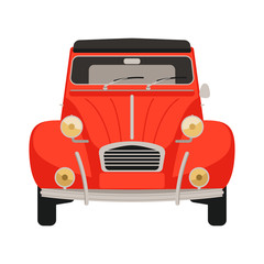 red  vintage car,vector illustration,flat style