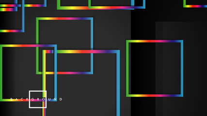 Vector Modern Abstract Squares Backgrounds . with a black and rainbow color gradient. eps 10 template