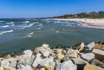 View on the Baltic Sea in Ustka town, Poland