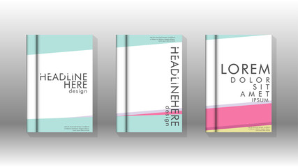 Cover book concept abstract geometric background with a combination of colors and shapes