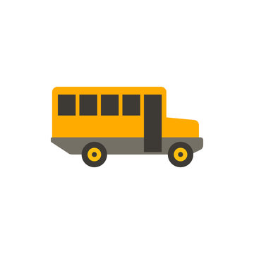 school bus flat vector icon