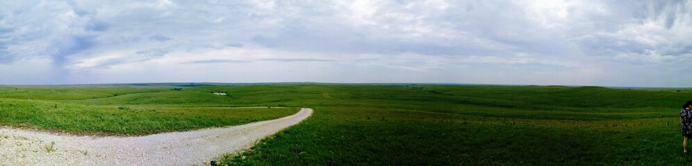landscape with road and clouds