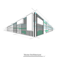 Obraz premium perspective abstraction. Vector abstract architecture