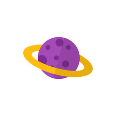 saturn flat vector icon