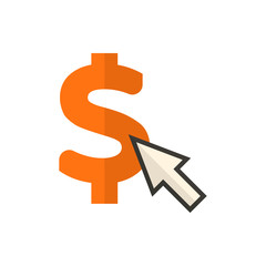 cursor dollar flat vector icon