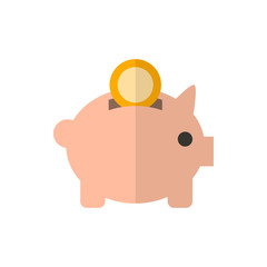 moneybox flat vector icon