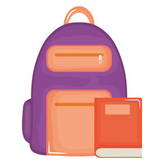 text book school with schoolbag