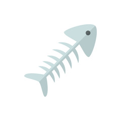 fish skeleton flat vector icon