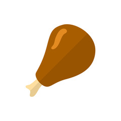 chicken ham flat vector icon