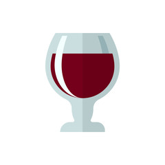 glass of wine flat vector icon
