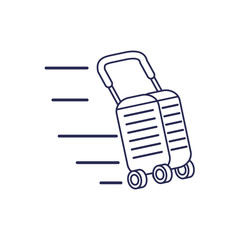 suitcase with wheels isolated icon