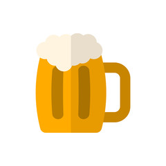 mug of beer flat vector icon