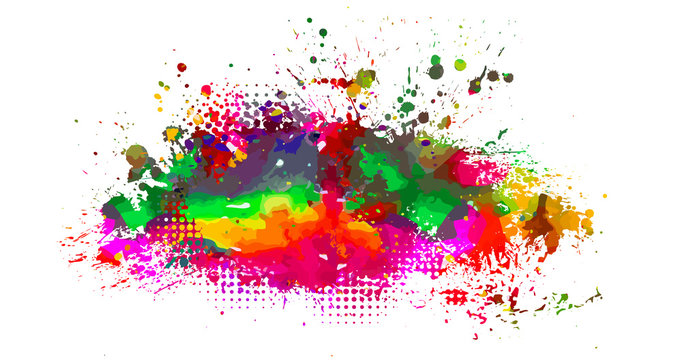 Colorful abstraction of paint spots. Vector illustration