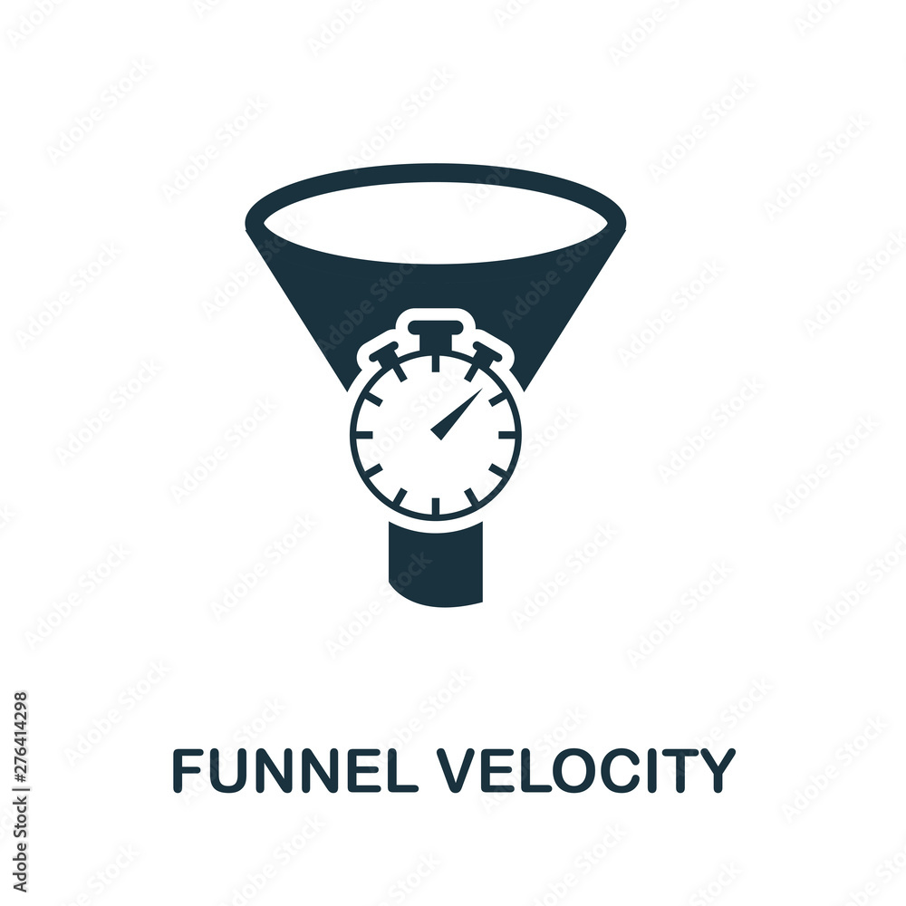 Poster funnel velocity vector icon symbol. creative sign from crm icons collection. filled flat funnel velo