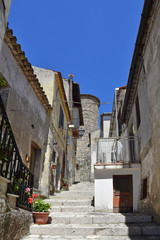 Fototapeta na wymiar The alleys, squares and streets of the village of Zungoli, in southern Italy