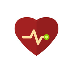 heart chart flat vector icon