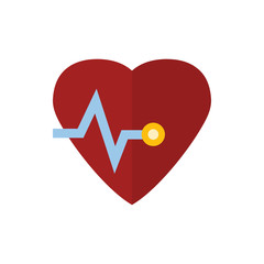 heart chart flat vector icon