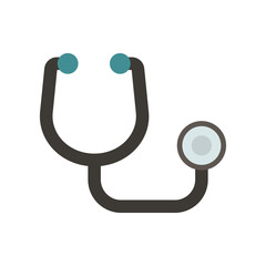 stethoscope flat vector icon