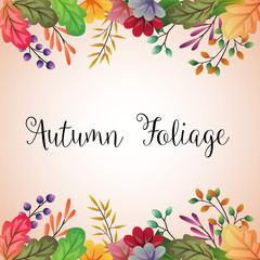 autumn colored leaves background border
