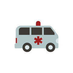 ambulance car flat vector icon