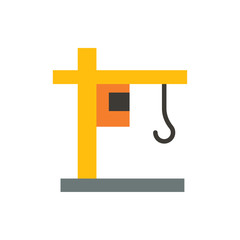 Fototapeta premium hoisting crane flat vector icon