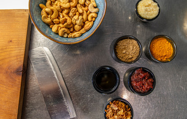 Preparation chicken sate from above