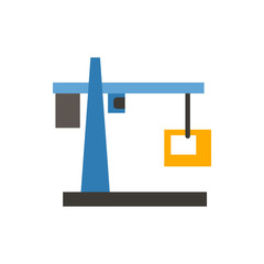 hoisting crane flat vector icon