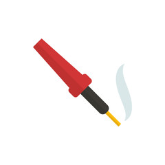 soldering iron flat vector icon