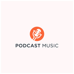 podcast music logo illustration vector icon