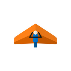  hang-gliding flat vector icon