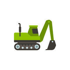 excavator flat vector icon