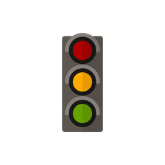 traffic lights flat vector icon
