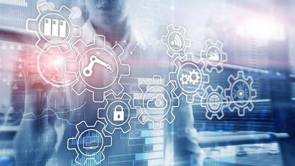 Fototapeta premium Technology innovation and process automation. Smart industry 4.0