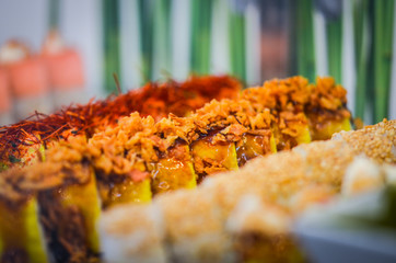 fresh sushi delights within the spanish food market